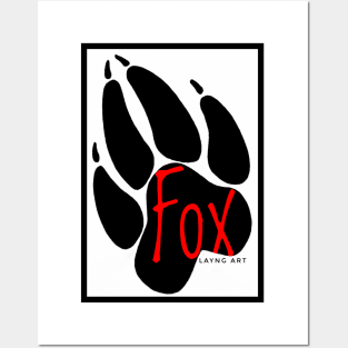 Fox Layng Art logo White/Red Posters and Art